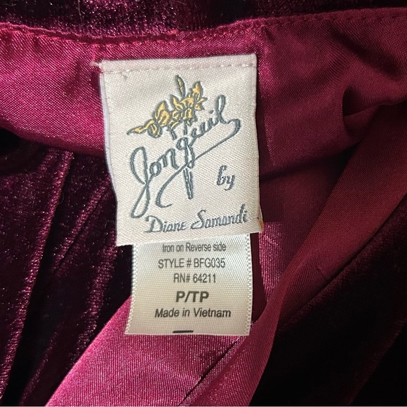 Jonquil Diane Samandi Velvet Robe XS Burgundy Long Belted Wrap Duster - Picture 6 of 8